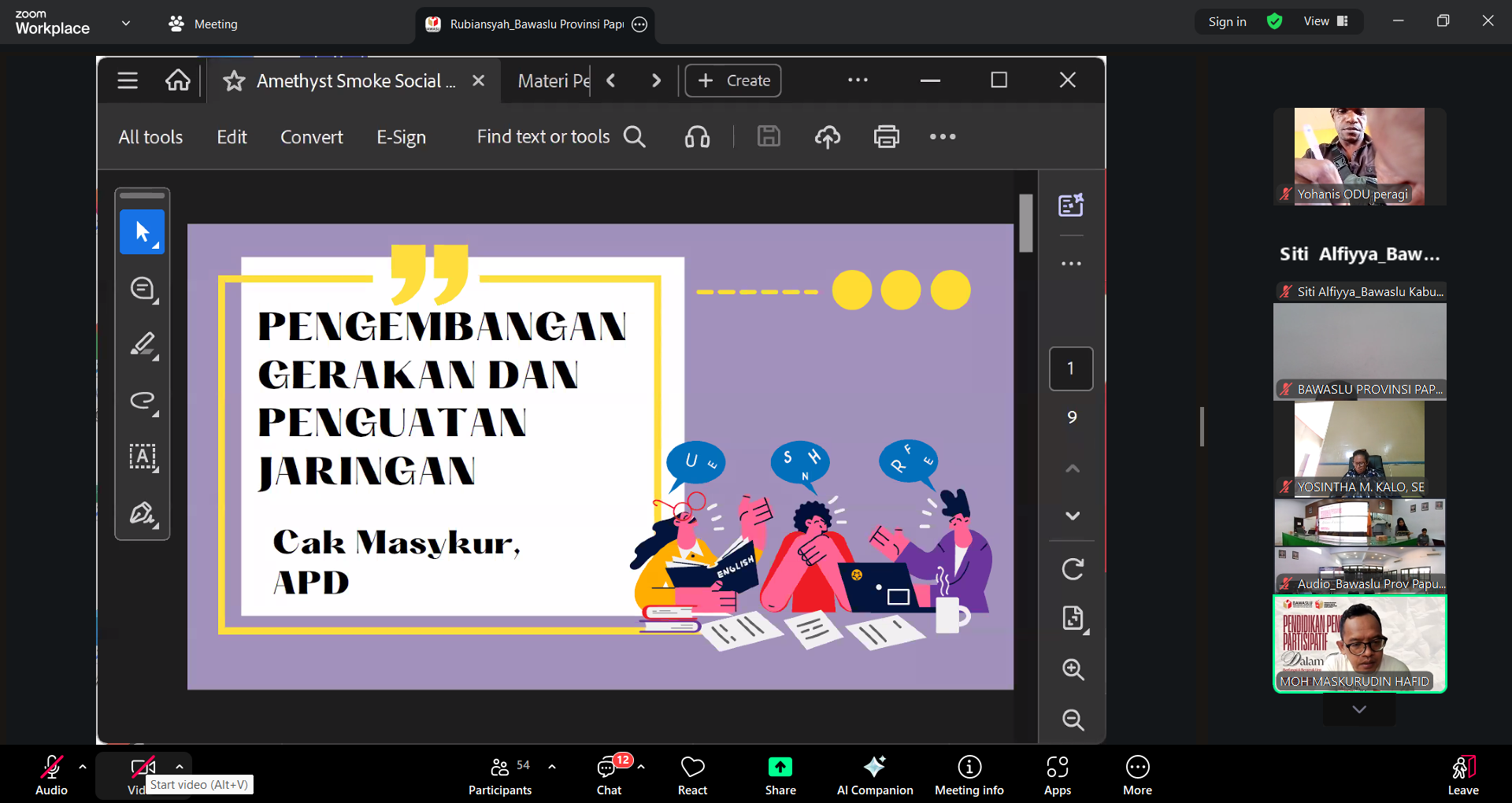 Peserta P2P Merauke Hadiri Kegiatan Pendidikan Pengawasan Partisipatif yang diadakan oleh Bawaslu Provinsi Papua Selatan