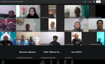 BAWASLU MERAUKE IKUTI RAPAT KOORDINASI PENGAWASAN PARTISIPATIF (P2P) MELALUI ZOOM MEETING
