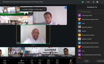 Bawaslu Kabupaten Merauke mengikuti Kegiatan Rapat Konsolidasi Demokrasi via Zoom Bawaslu se-Provinsi Papua Selatan